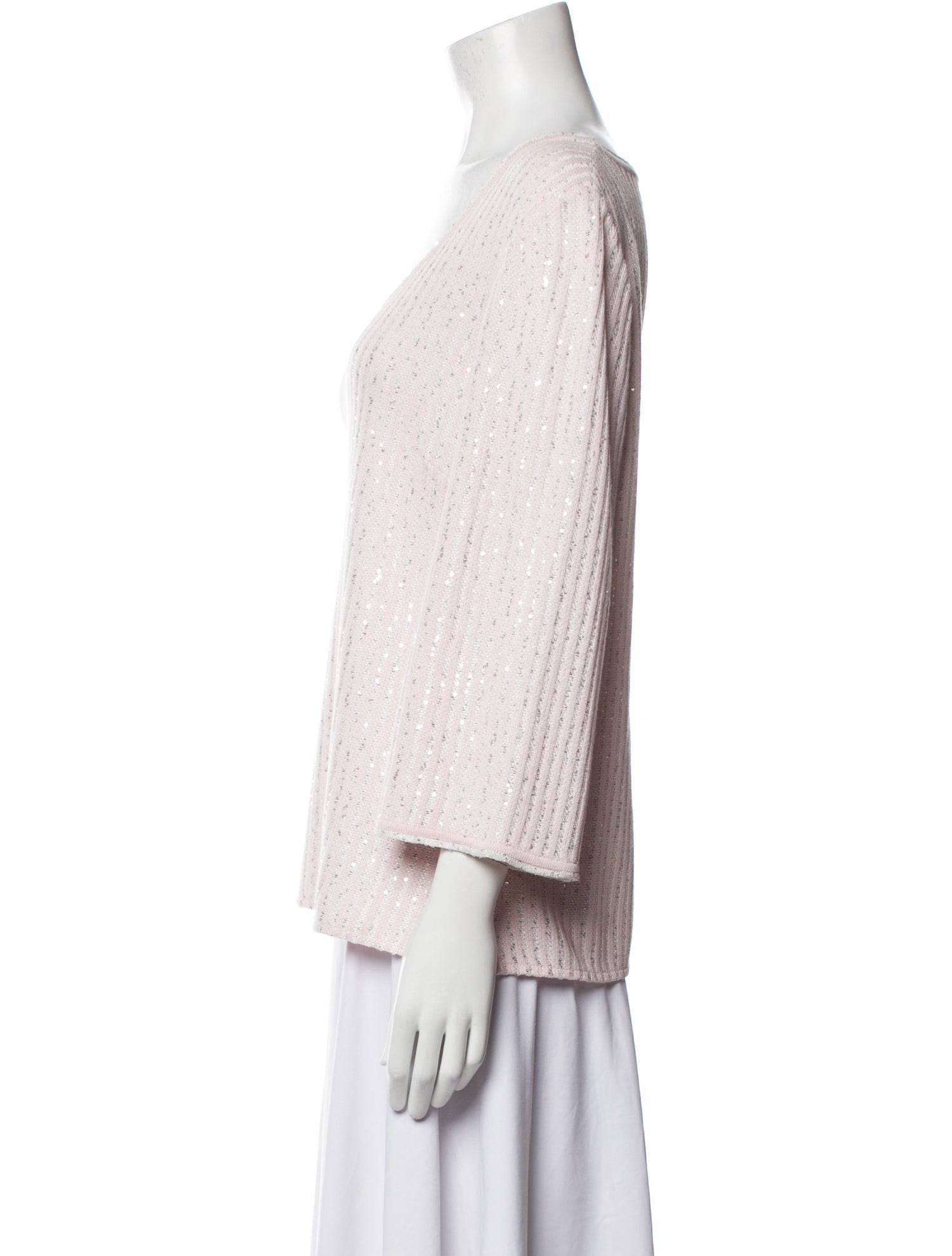 St. John Scoop Neck Three-Quarter Sleeve Top