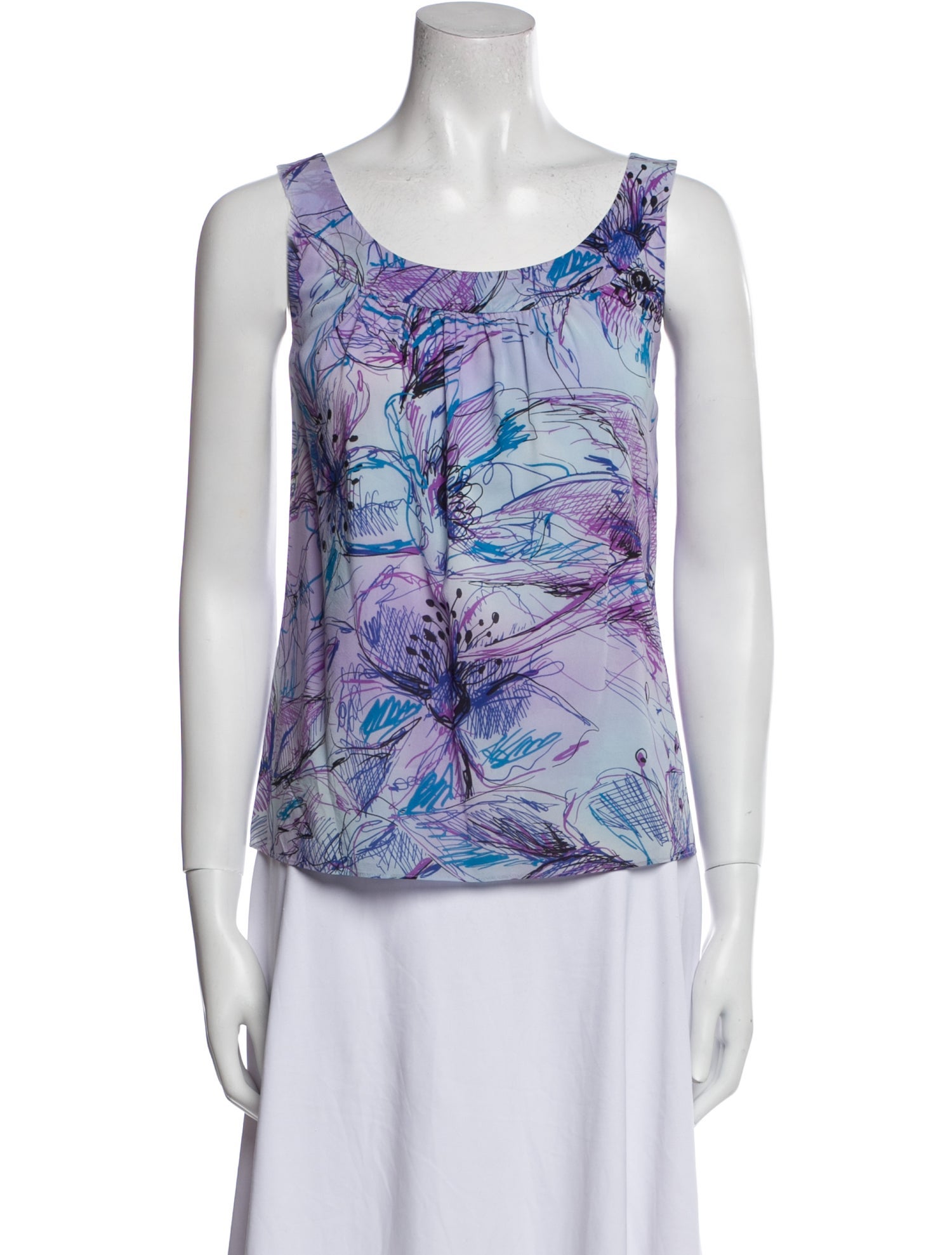 St. John Silk Printed Top
