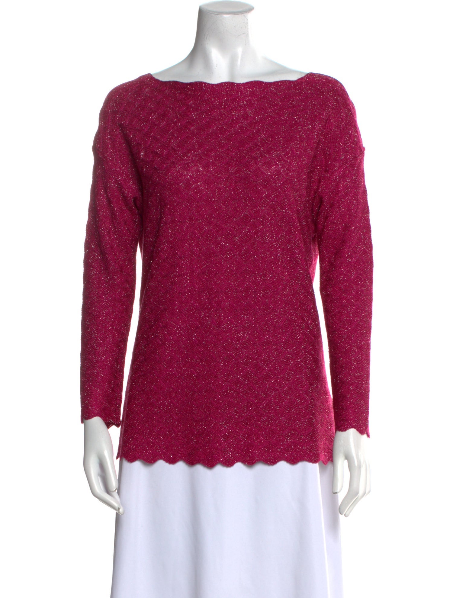 St. John Bateau Neckline Three-Quarter Sleeve Top