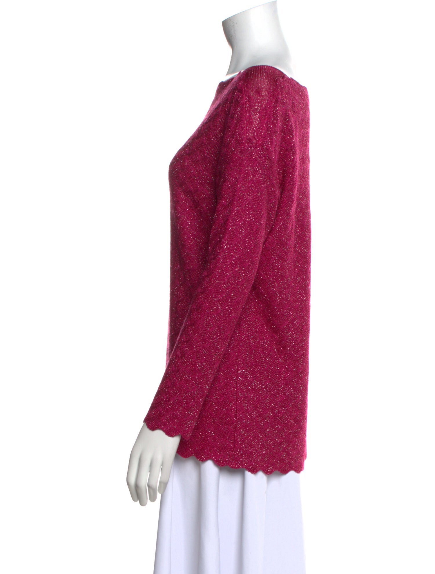 St. John Bateau Neckline Three-Quarter Sleeve Top