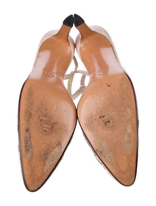 St. John Satin Floral Print Slingback Pumps