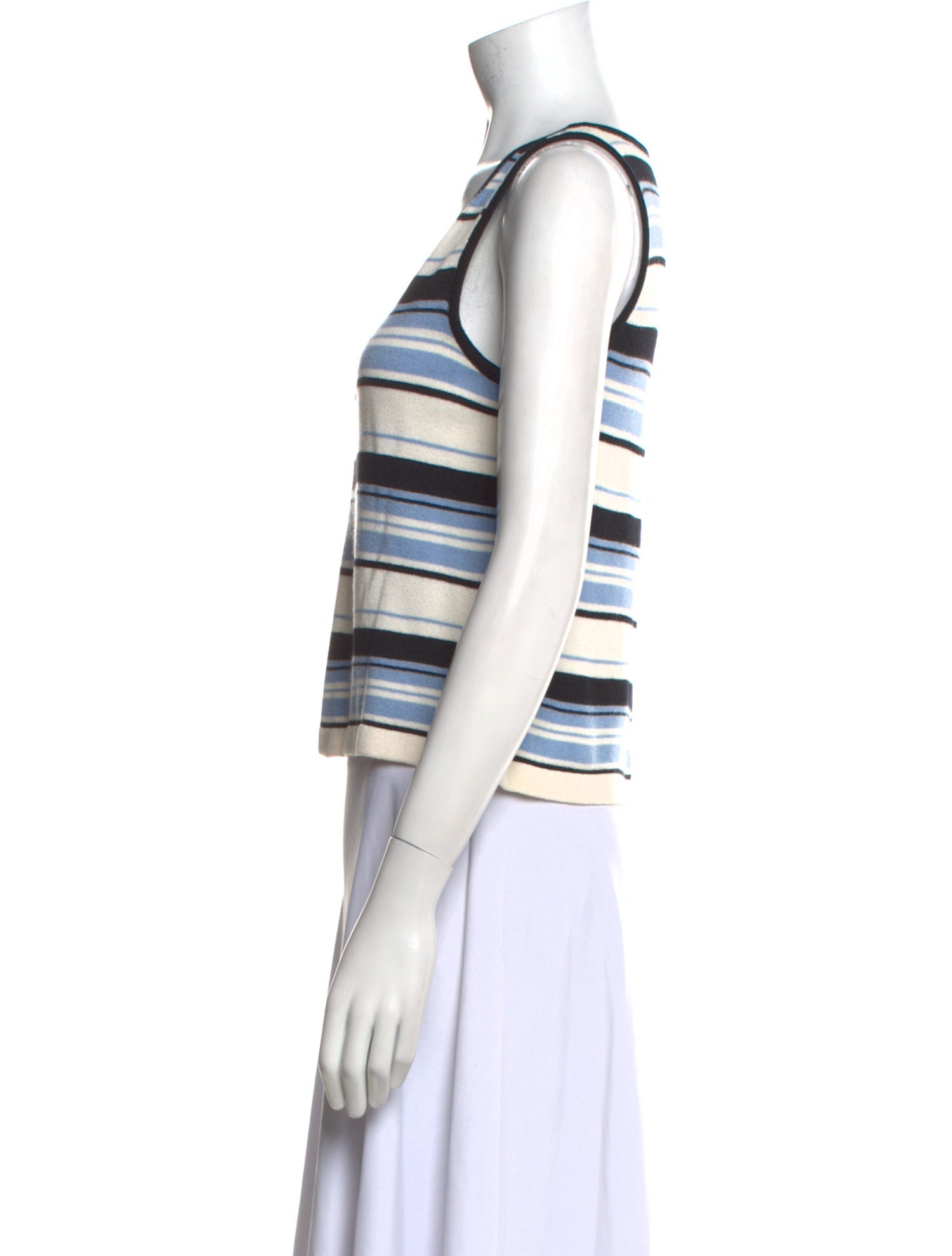 St. John Striped Scoop Neck Top