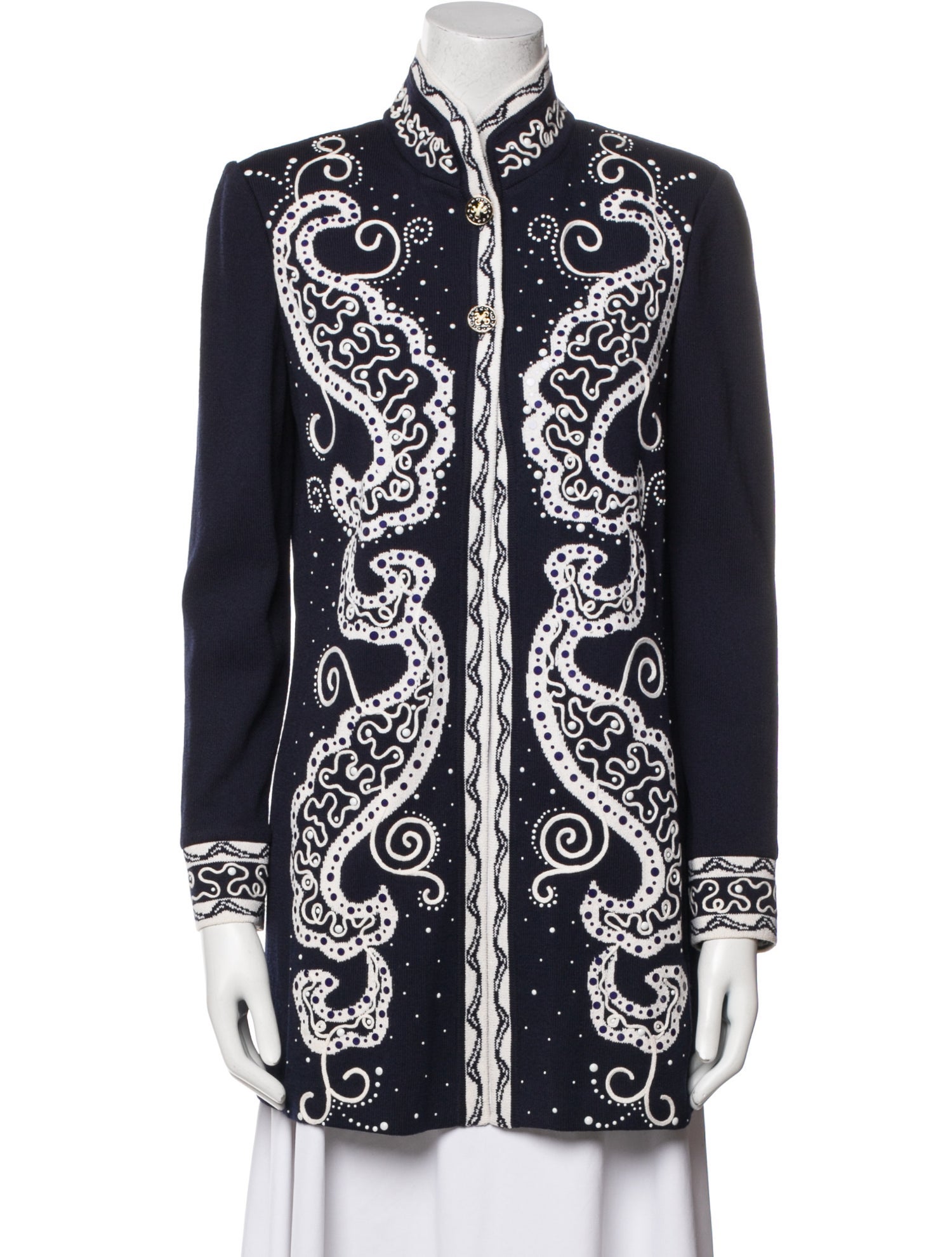St. John Wool Paisley Print Evening Jacket