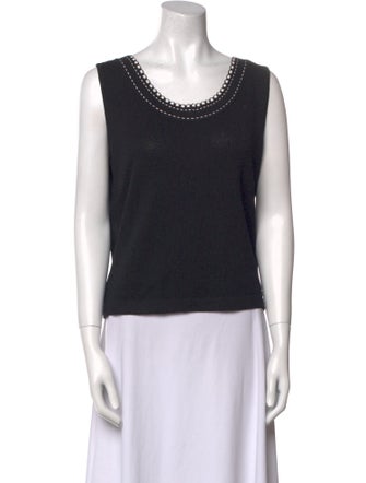 St. John Scoop Neck Sleeveless Top