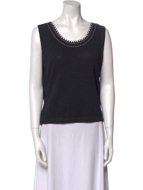 St. John Scoop Neck Sleeveless Top