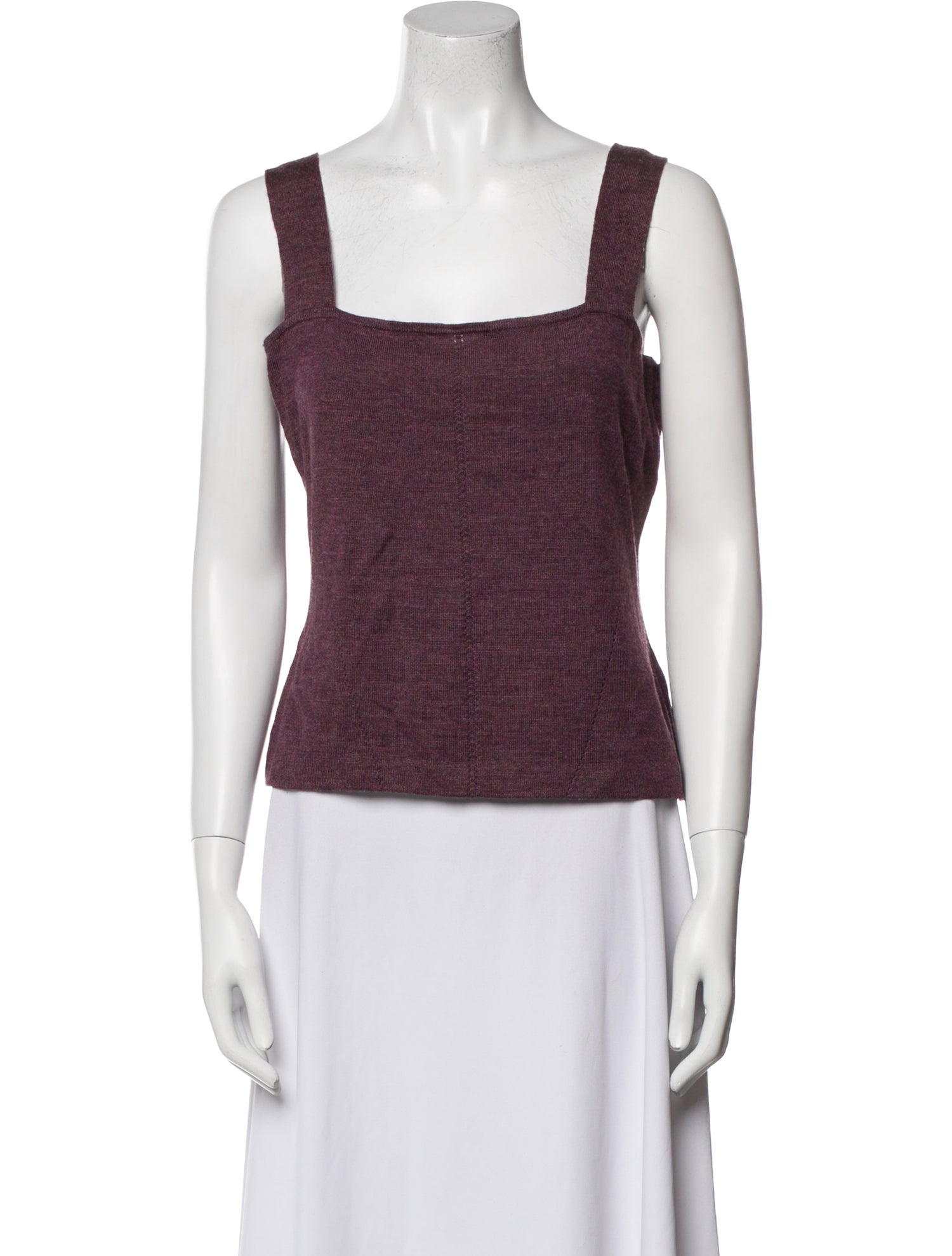 St. John Square Neckline Sleeveless Crop Top
