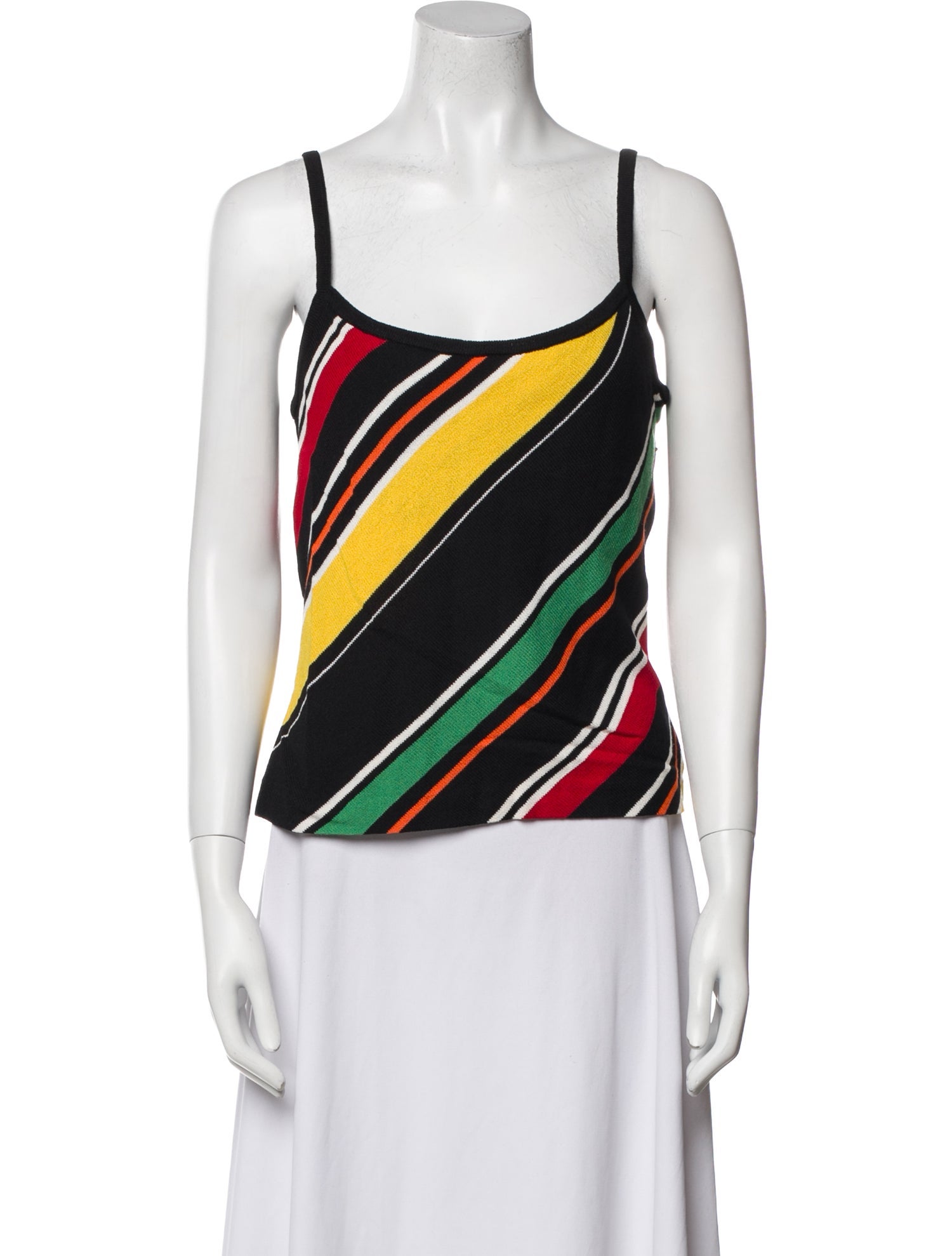 St. John Striped Scoop Neck Top