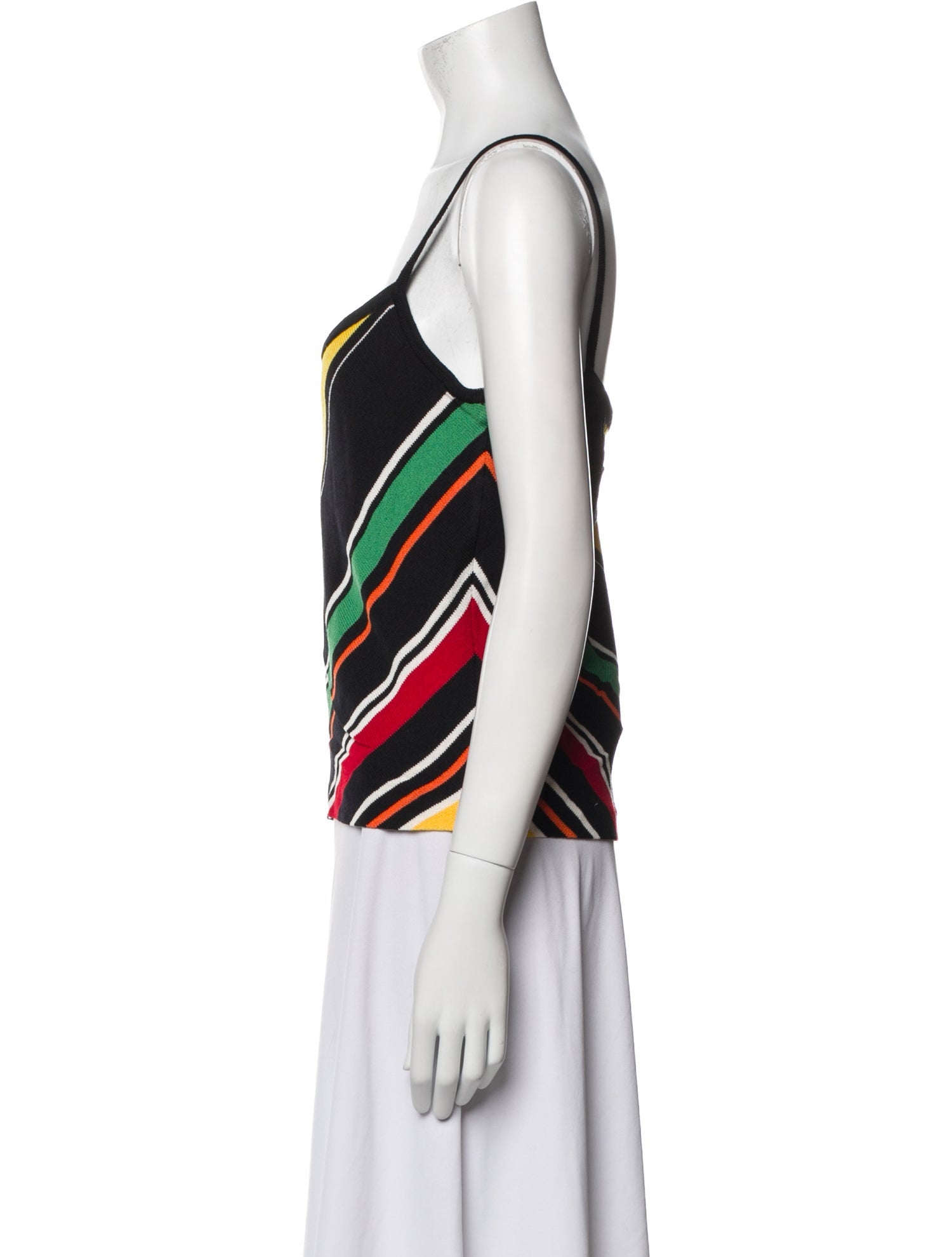 St. John Striped Scoop Neck Top