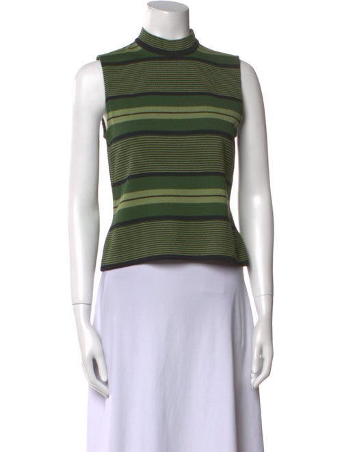 St. John Striped Turtleneck Crop Top
