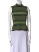St. John Striped Turtleneck Crop Top