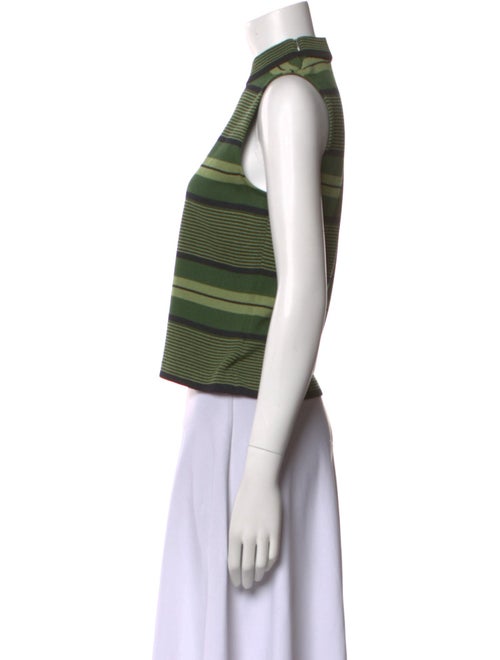 St. John Striped Turtleneck Crop Top