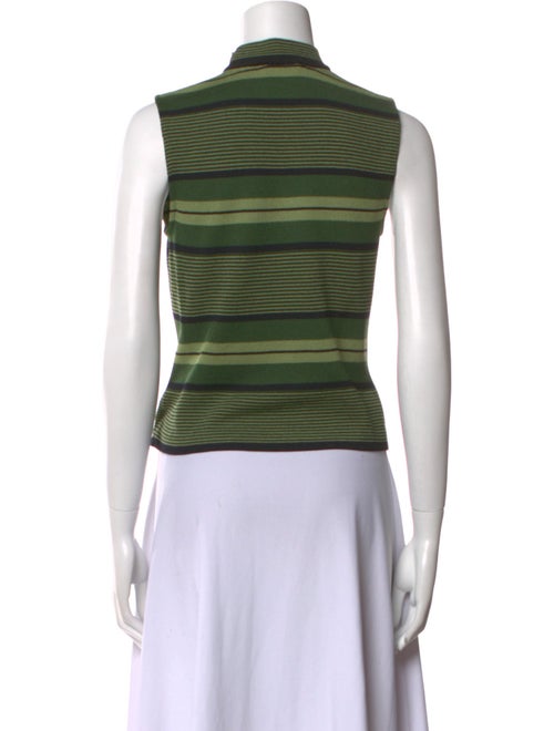 St. John Striped Turtleneck Crop Top