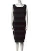 St. John Striped Midi Length Dress