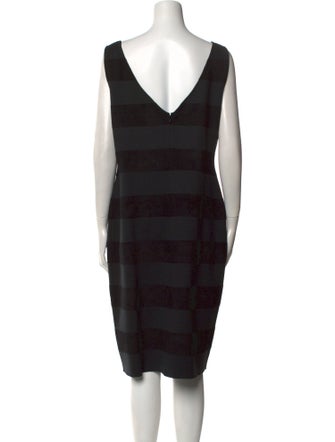 St. John Striped Midi Length Dress