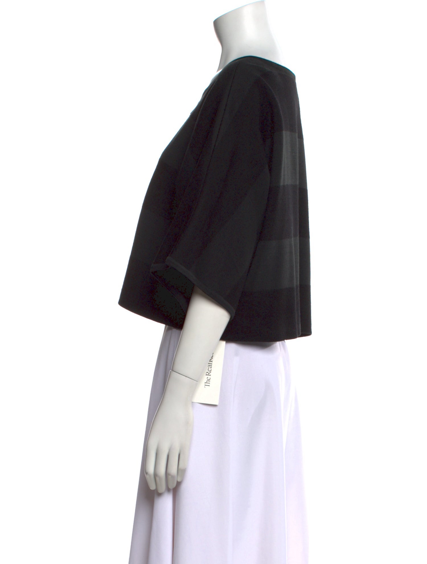 St. John Bateau Neckline Short Sleeve Crop Top