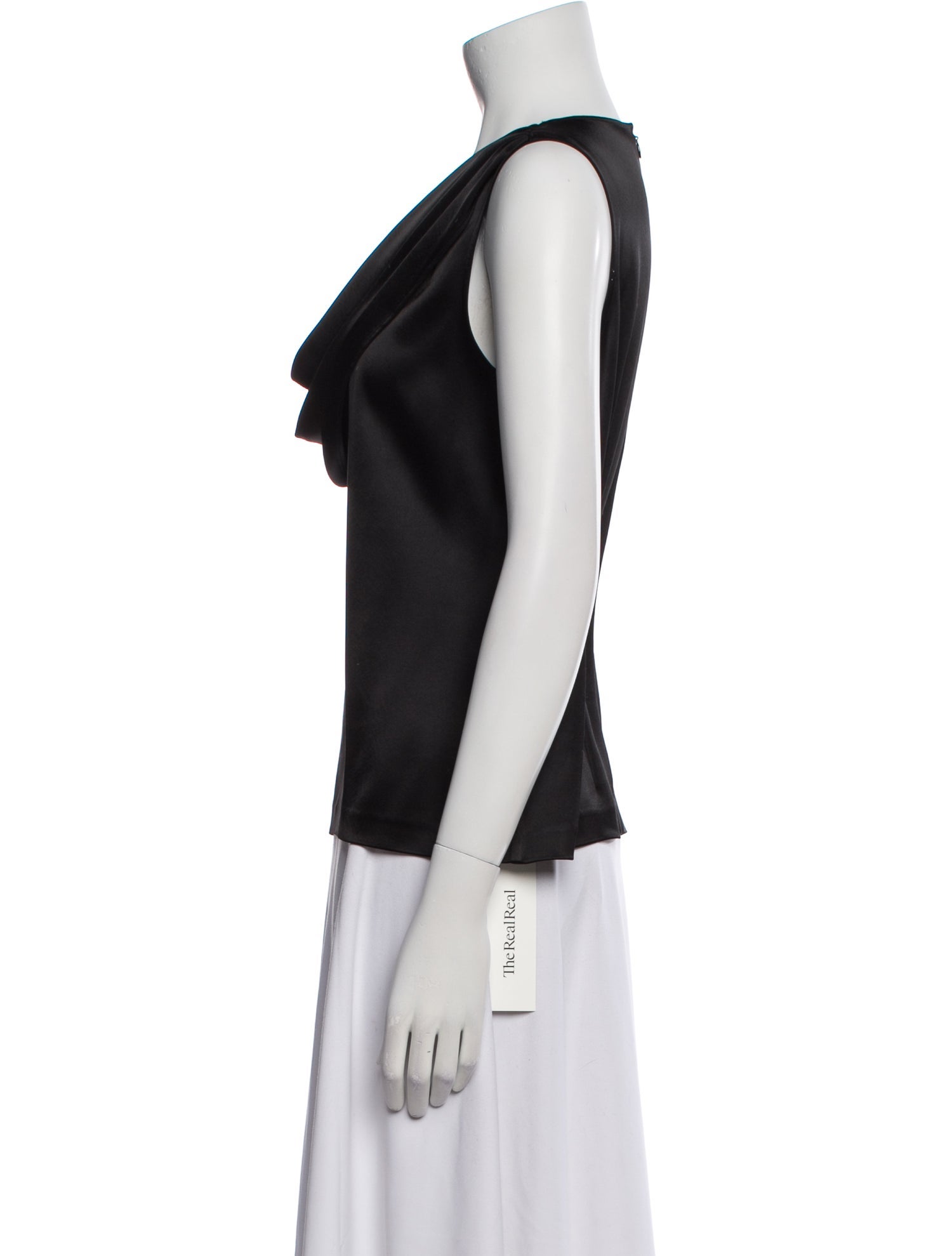 St. John Cowl Neck Sleeveless Top