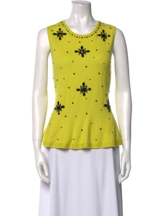 St. John Cashmere Printed Top