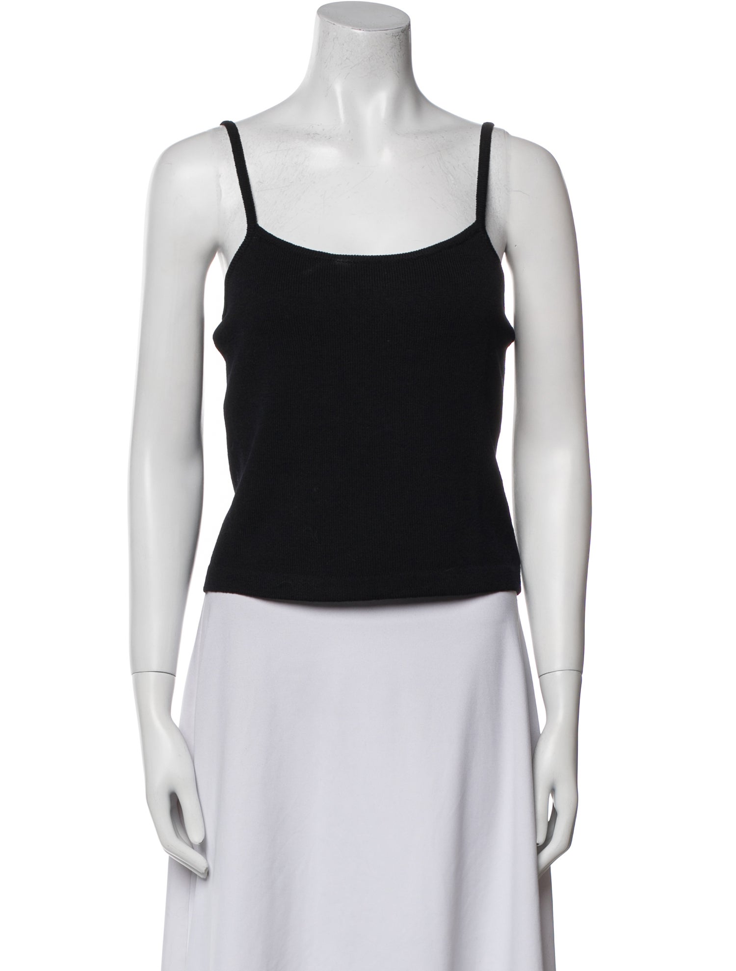 St. John Square Neckline Sleeveless Crop Top
