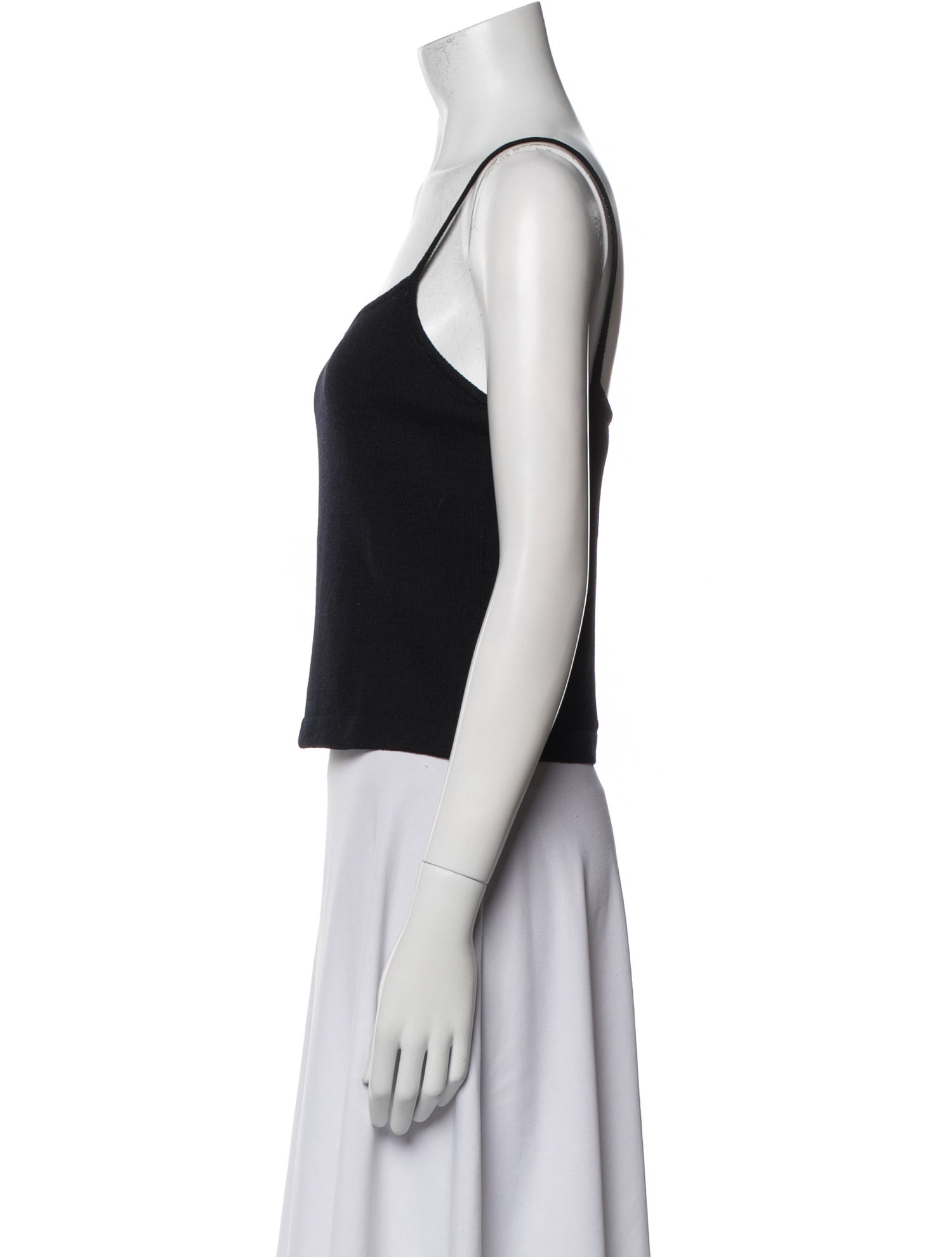 St. John Square Neckline Sleeveless Crop Top