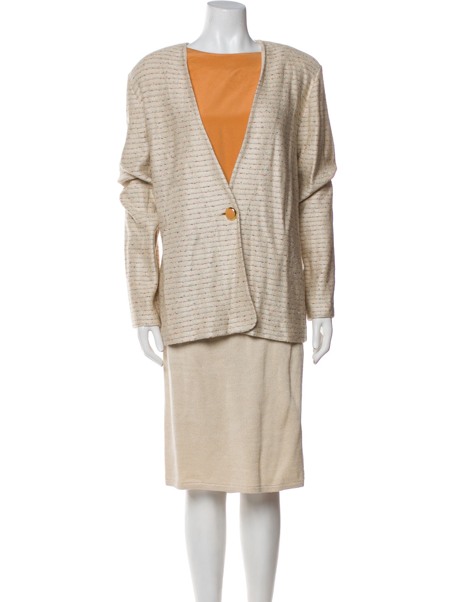 St. John Striped Skirt Suit