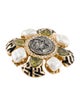 St. John Faux Pearl, Enamel & Crystal Brooch