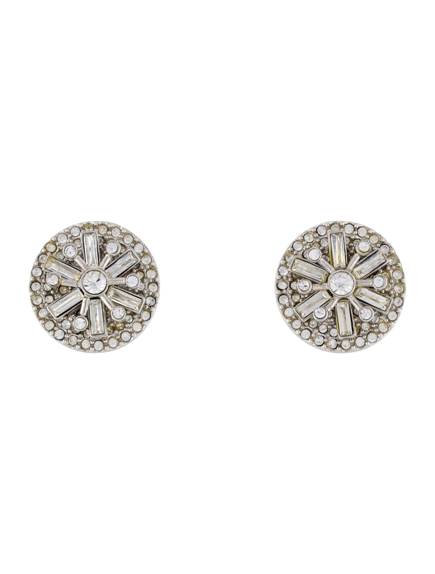 St. John Crystal Clip On Earrings