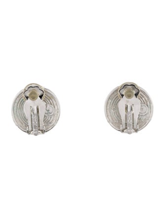 St. John Crystal Clip On Earrings