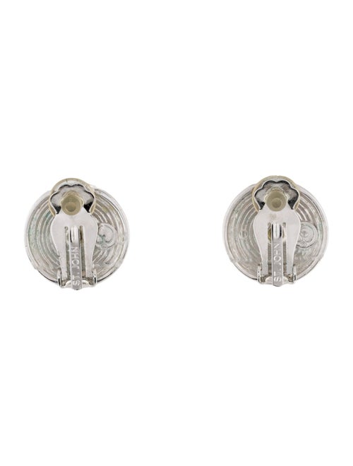 St. John Crystal Clip On Earrings