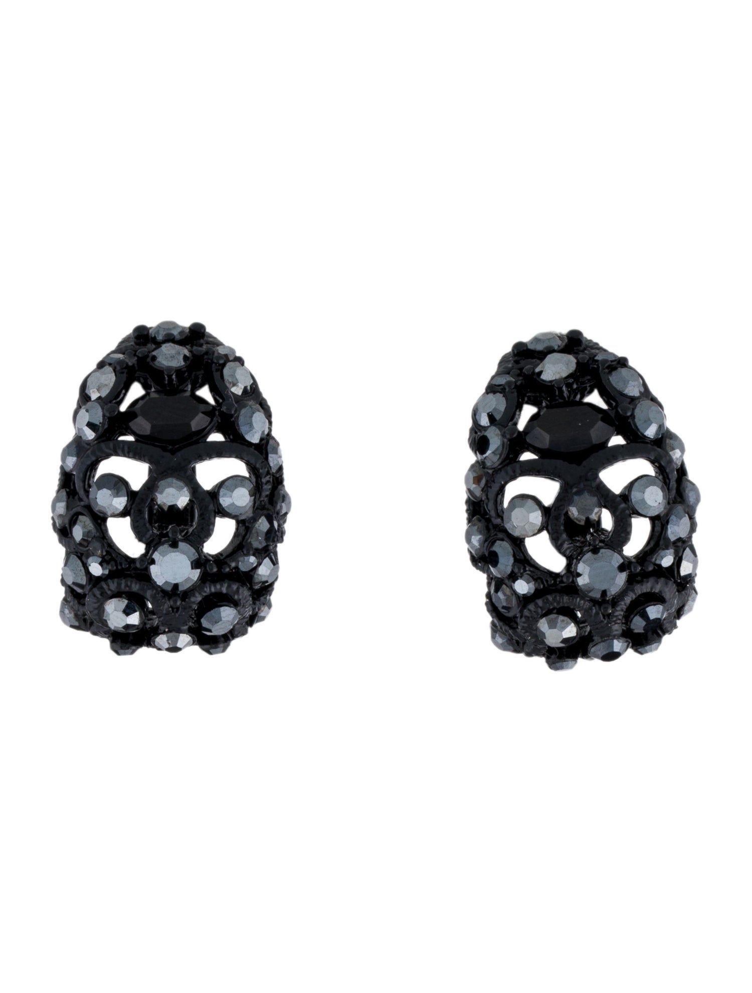 St. John Crystal Clip On Earrings