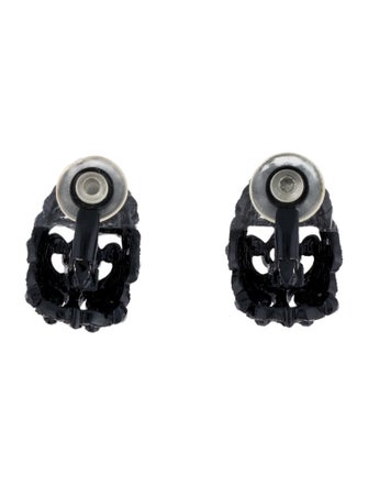 St. John Crystal Clip On Earrings