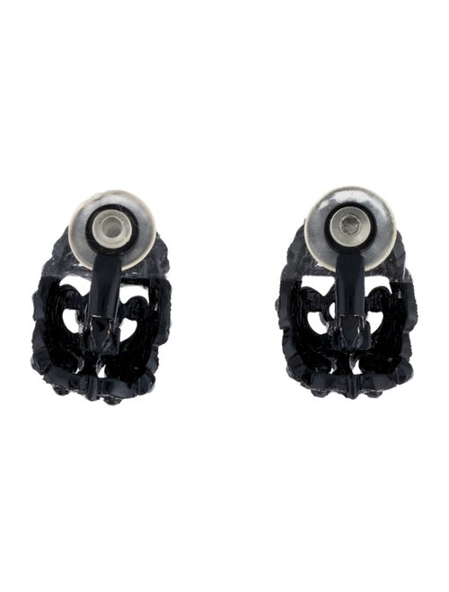 St. John Crystal Clip On Earrings