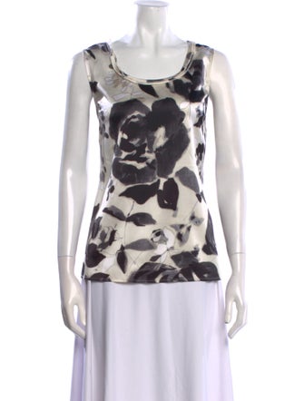 St. John Silk Printed Top