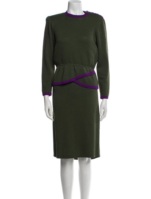 St. John Wool Crystal Embellishments Skirt Set