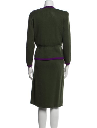 St. John Wool Crystal Embellishments Skirt Set