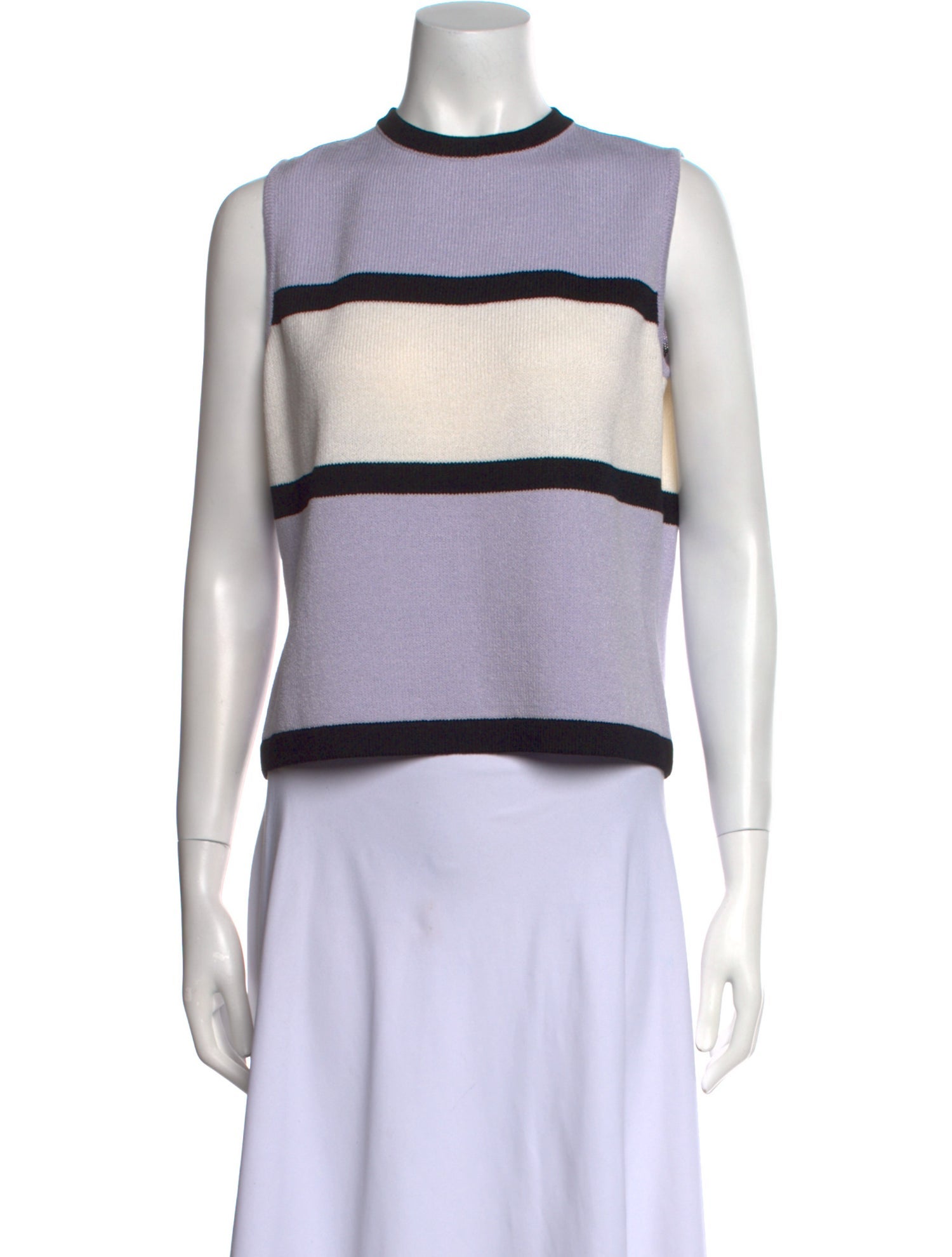 St. John Striped Crew Neck Top