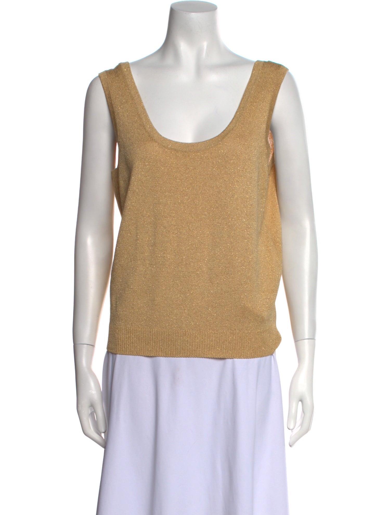 St. John Scoop Neck Sleeveless Top