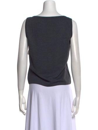 St. John Scoop Neck Sleeveless Top