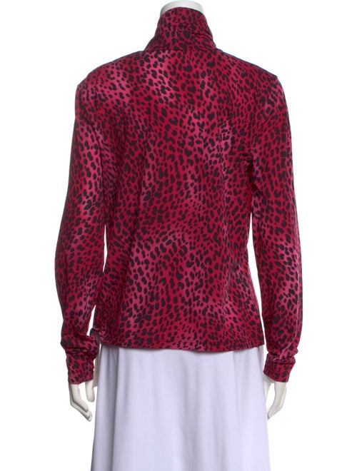 St. John Printed Mock Neck Blouse