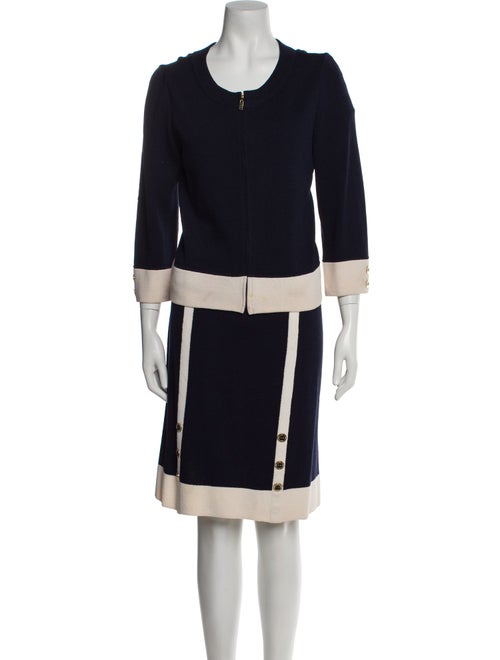 St. John Colorblock Pattern Skirt Set