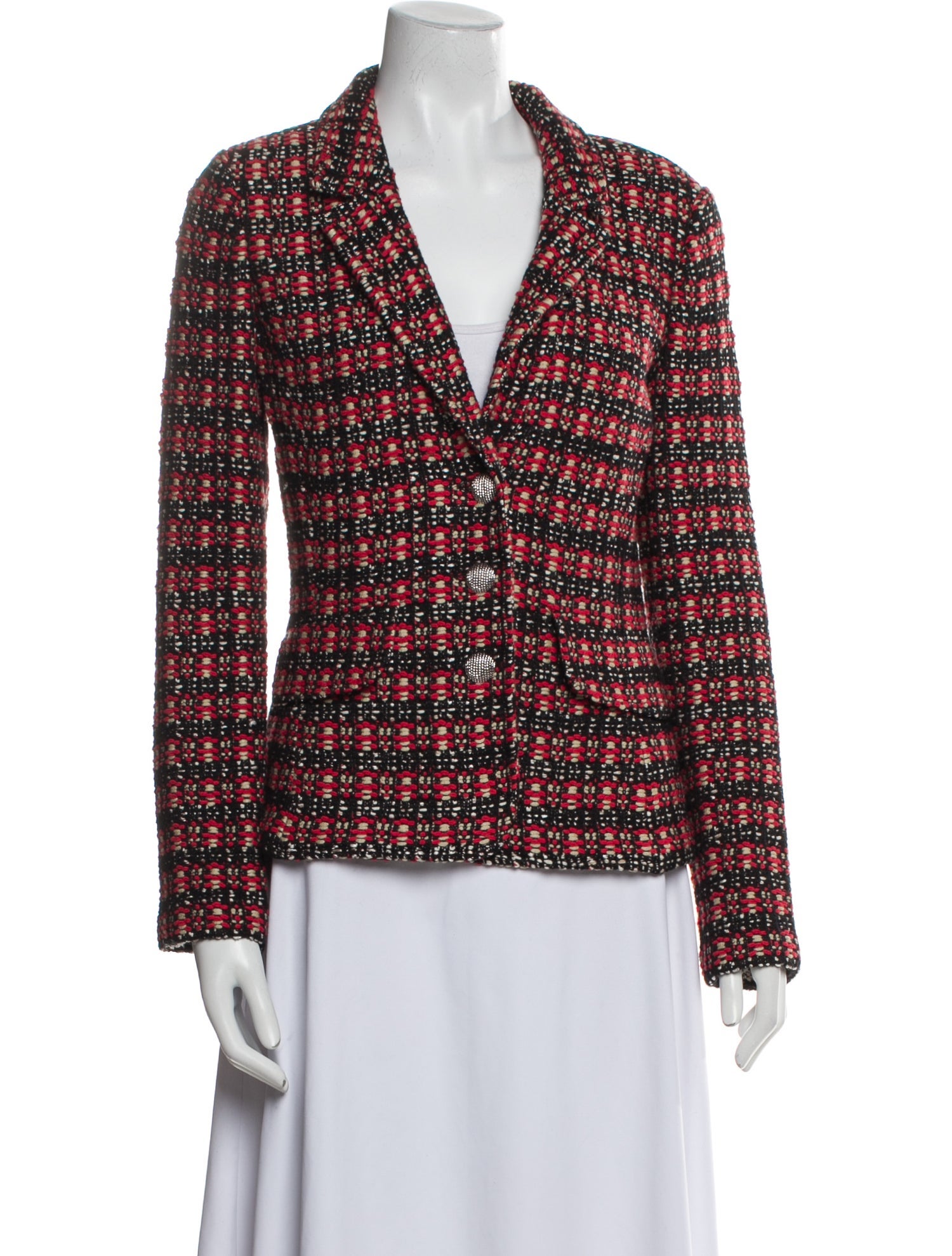 St. John Plaid Print Blazer