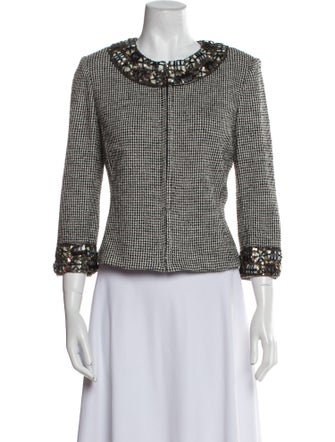 St. John Houndstooth Print Evening Jacket