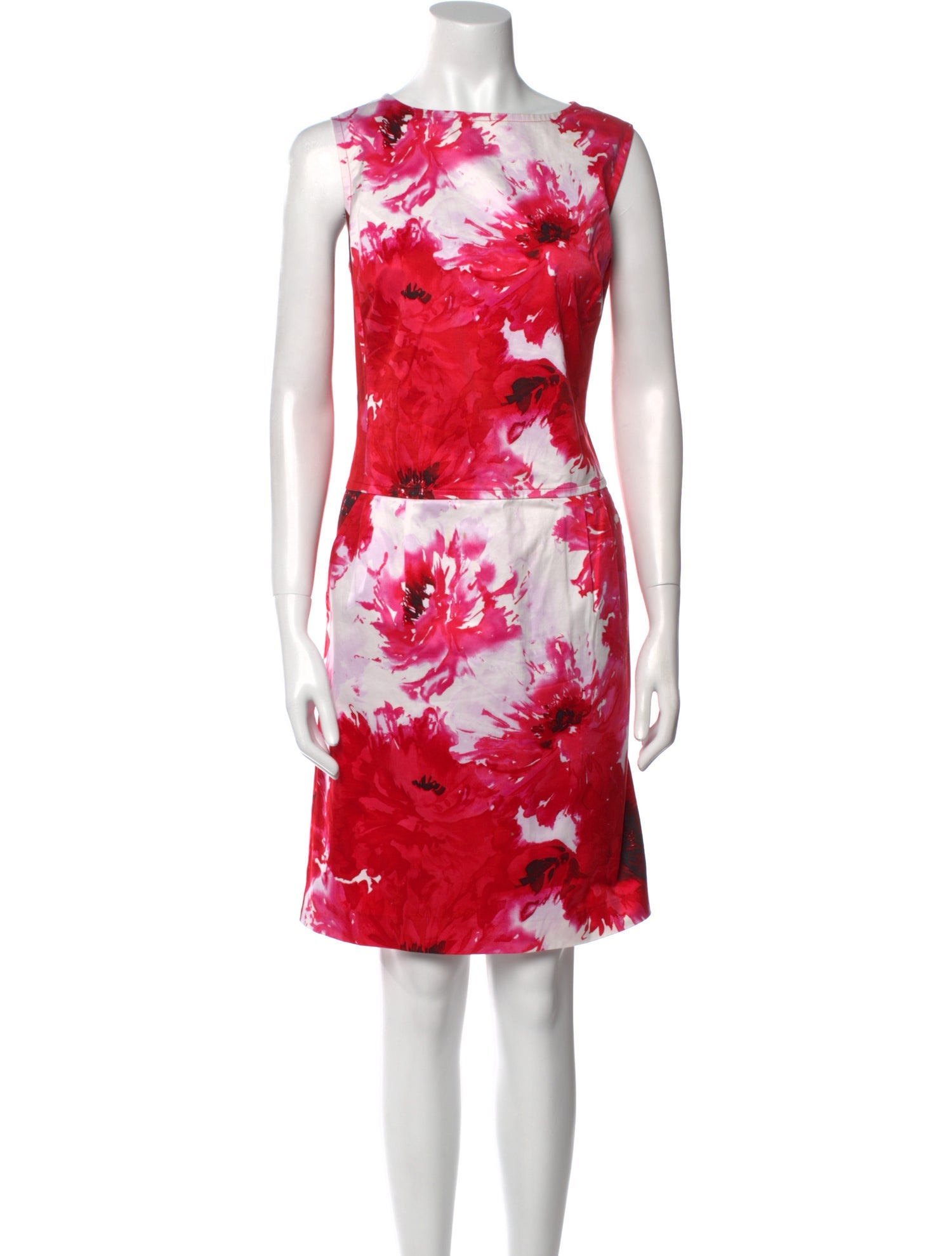 St. John Floral Print Knee-Length Dress