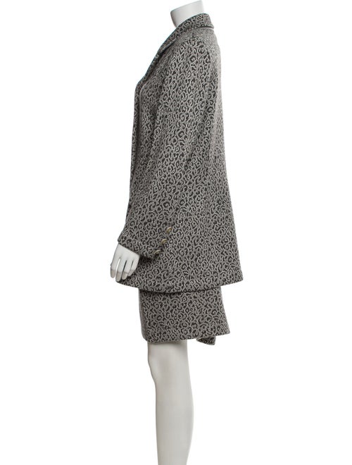 St. John Wool Tweed Pattern Skirt Suit