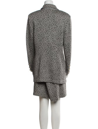 St. John Wool Tweed Pattern Skirt Suit
