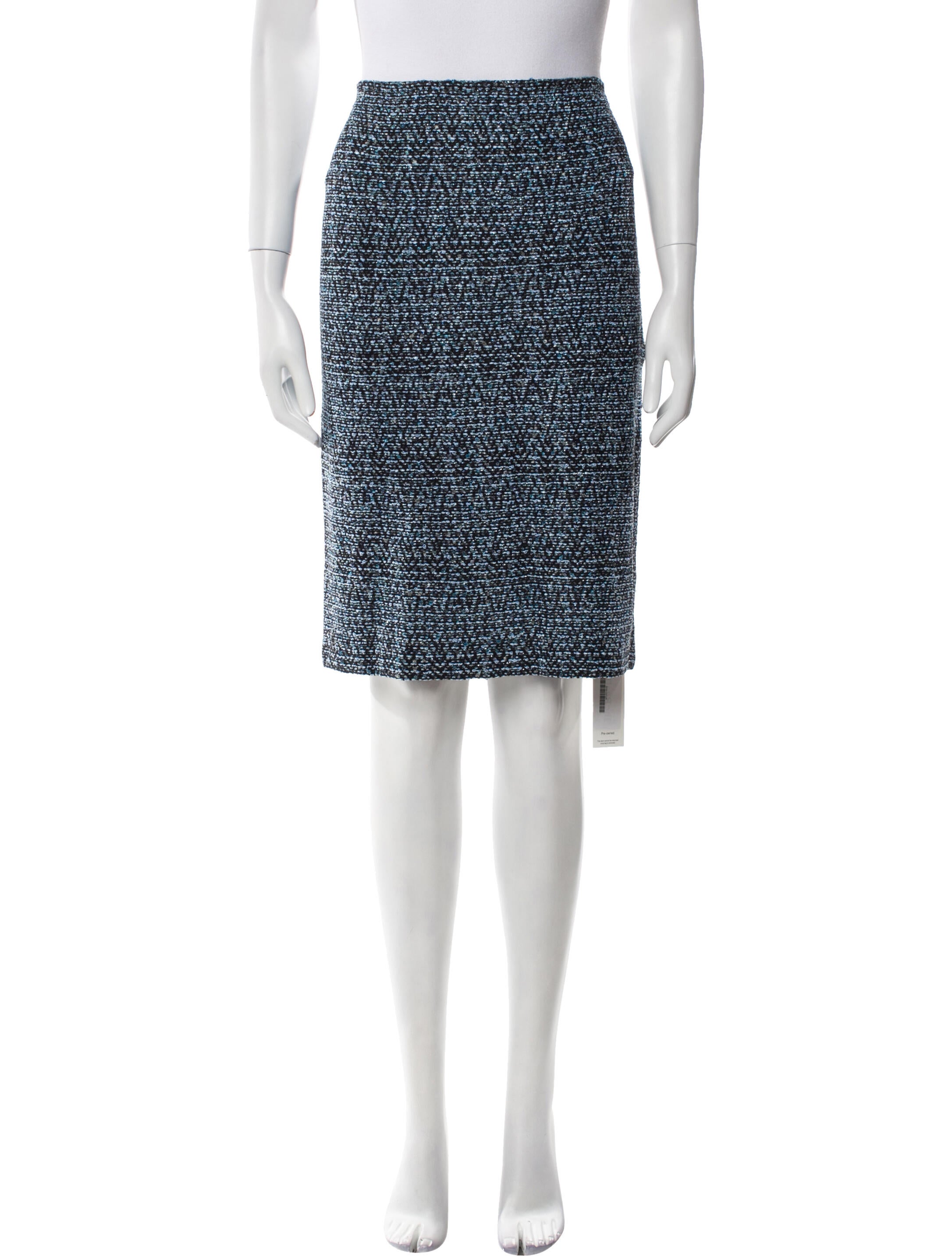 St. John Tweed Pattern Knee-Length Skirt