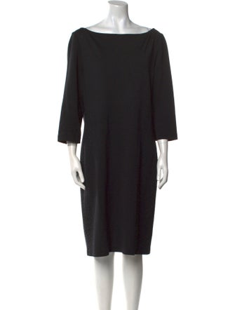 St. John Bateau Neckline Knee-Length Dress