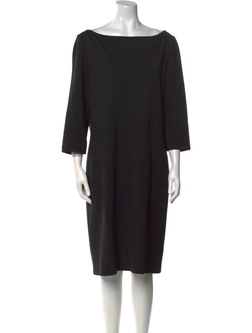 St. John Bateau Neckline Knee-Length Dress
