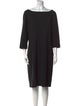 St. John Bateau Neckline Knee-Length Dress
