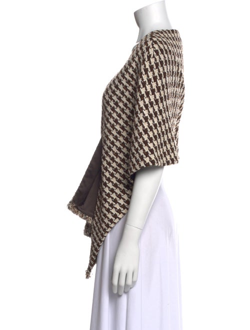 St. John Houndstooth Print V-Neck Sweater