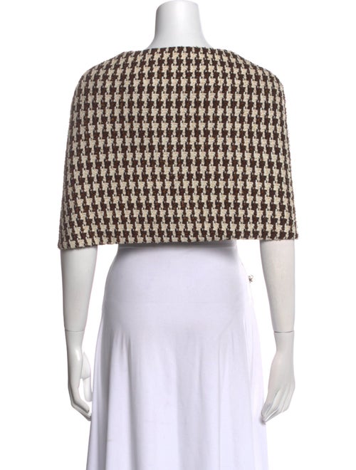 St. John Houndstooth Print V-Neck Sweater
